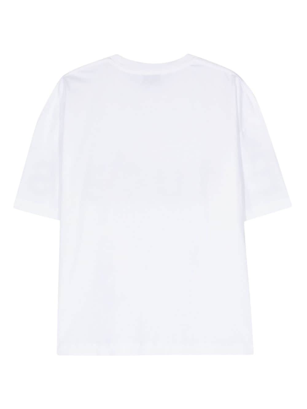 T-shirt bianca con scritta logo