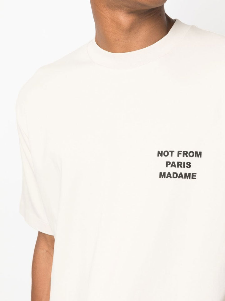 t-shirt crema slogan