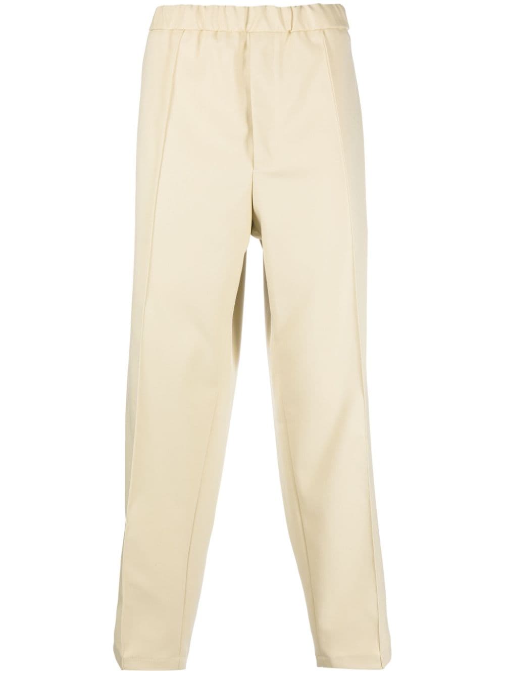 pantalone beige con elastico in vita