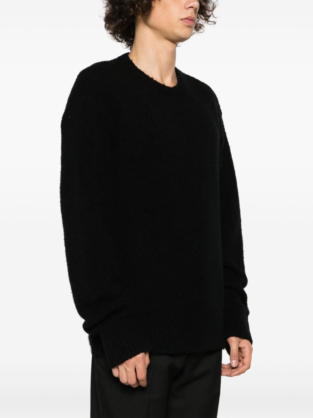 maglione nero in lana e cashmere