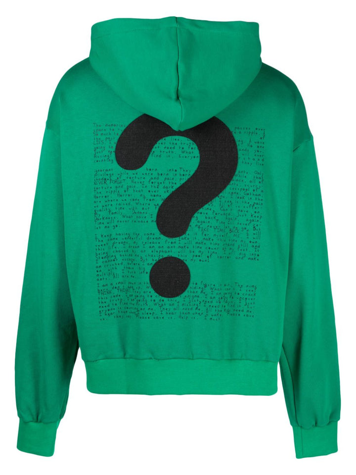 hoodie verde question mark